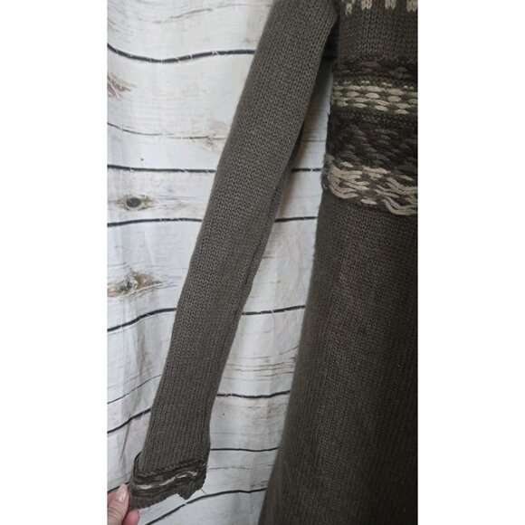 Vince Brown Embroidered Sweater Cardigan S Alpaca Cashmere Shawl Collar - Picture 4 of 8